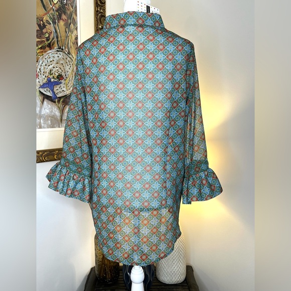 Gretchen Scott Priss Blouse-Sundial Olive Large - Picture 9 of 11